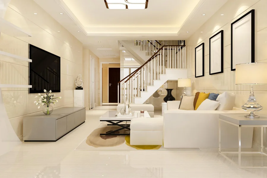 Architect reviewing luxury home model